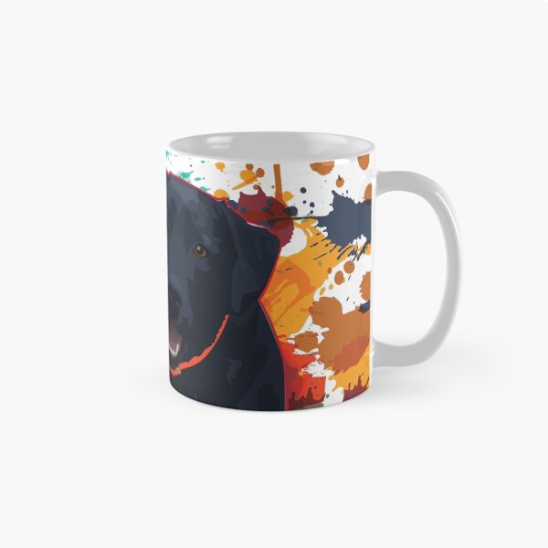 Item preview, Black Labrador Retriever Illustration with Splattered Paint Background designed and sold by PetsIllustrated.
