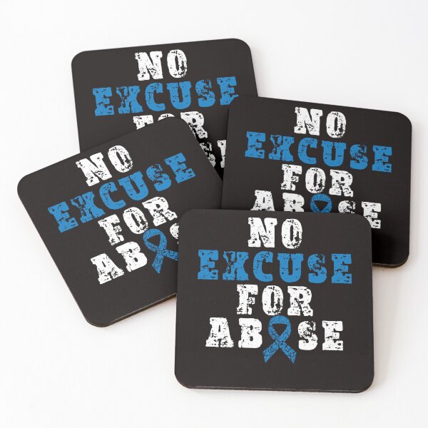 Item preview, No For Child Abuse Excuse Prevention Month Blue Ribbon April designed and sold by TomGiantDesigns.