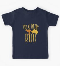 I'm a little ROO cute kangaroo with Australian map distressed version Kids Tee