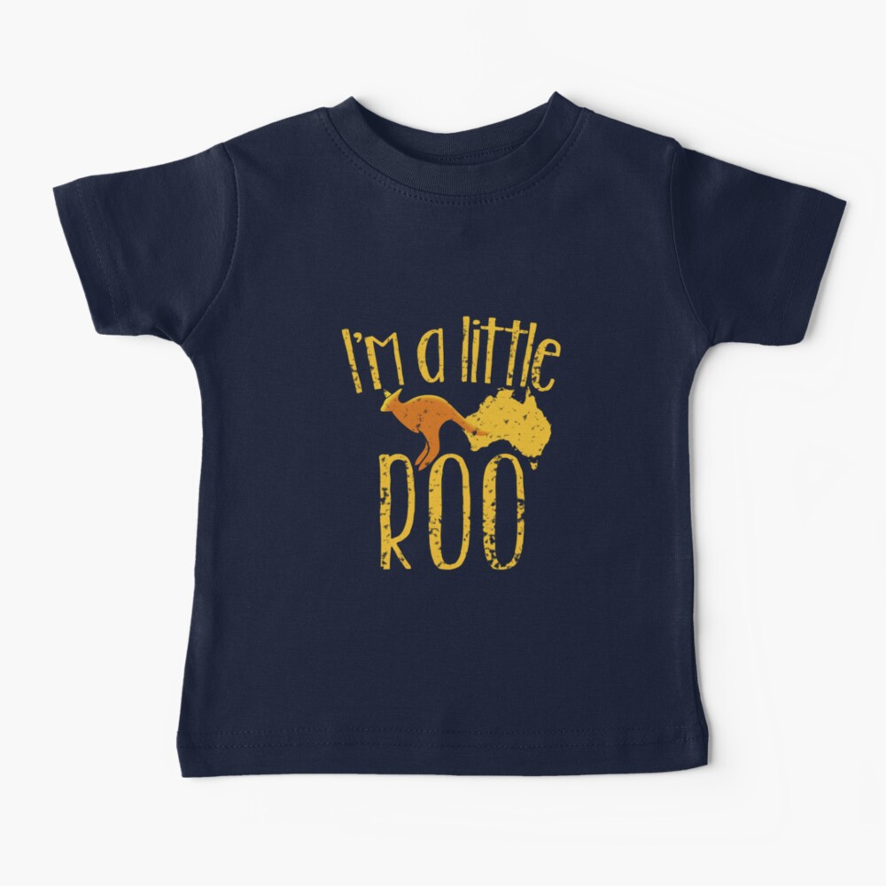 I'm a little ROO cute kangaroo with Australian map distressed version Baby T-Shirt