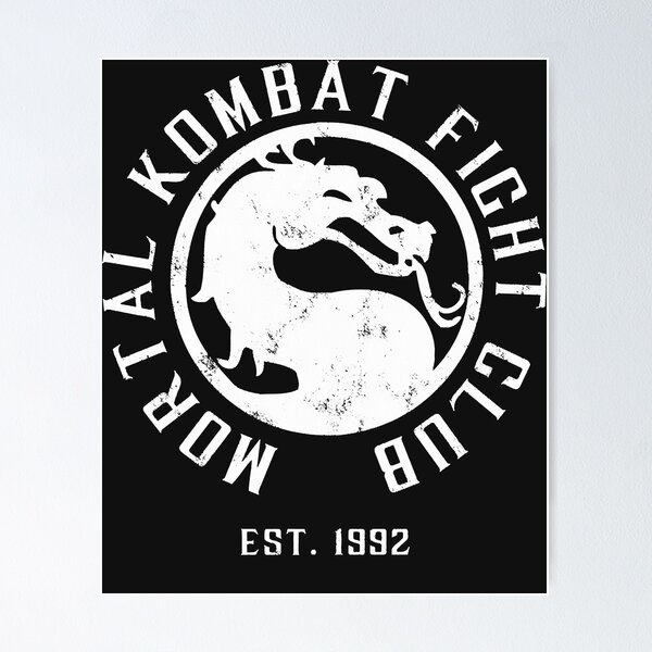Artikel-Vorschau von Mortal Kombat – Fight Club – T-Shirt mit weißem Logo im Used-Look, designt und verkauft von annmaly6520.