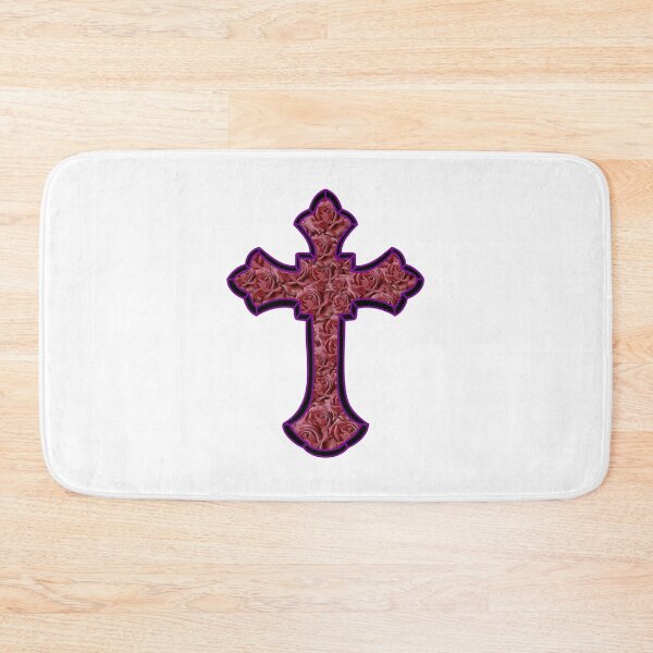 Item preview, Christian cross with red roses designed and sold by Meo Design.