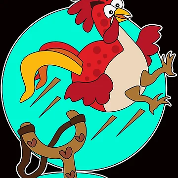 Artwork thumbnail, Angry Chicken Flying  by Raju-Creative