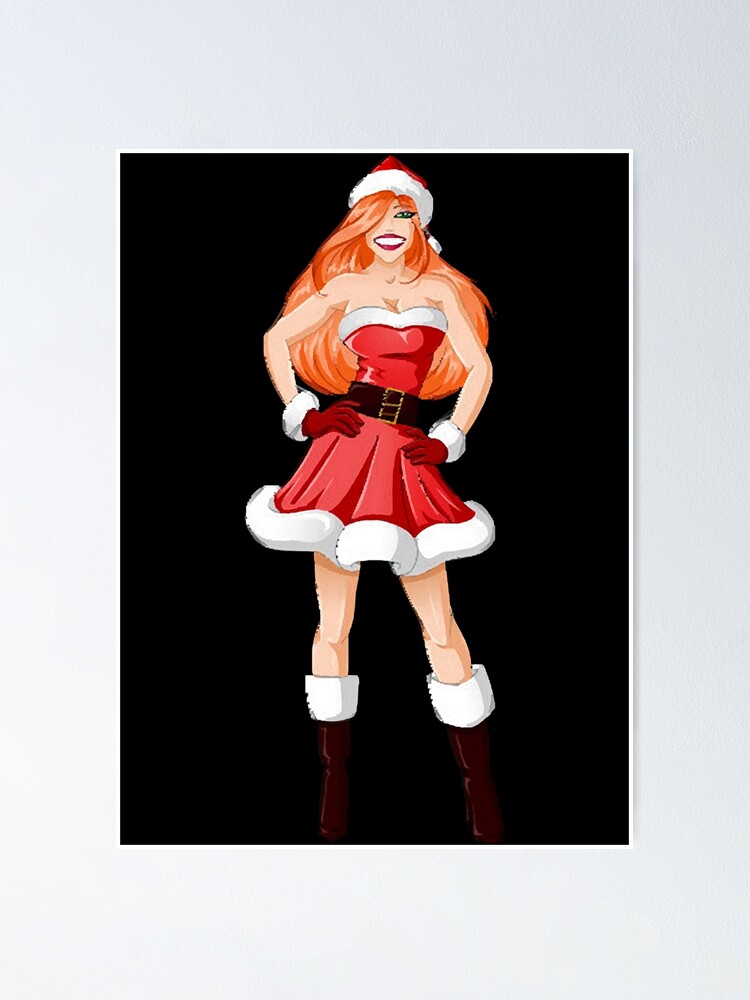 Woman Dressed In Sexy Santa Clothes For Christmas 