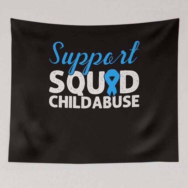 Item preview, Support Squad Child Abuse Blue Ribbon Awareness Support designed and sold by TomGiantDesigns.