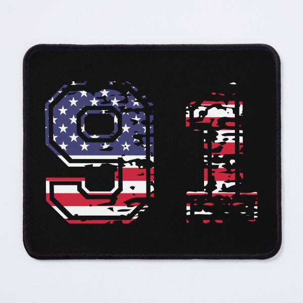 Item preview, 91 American football number USA ninety-one designed and sold by Proud Pro Gifts.