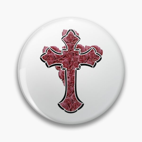 Item preview, Christian cross full of red roses designed and sold by Meo Design.
