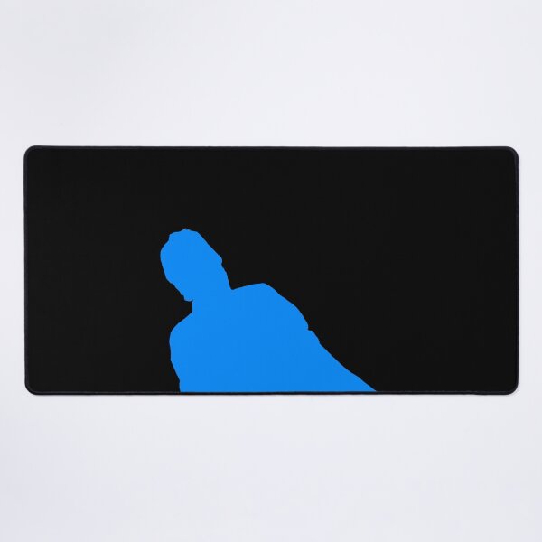 Artikelvorschau, Teachurb lehnt sich nach links, krumm, Schatten, Silhouette, Gamer-Marke, Streamer, Blau entworfen und verkauft von TeachUrb.
