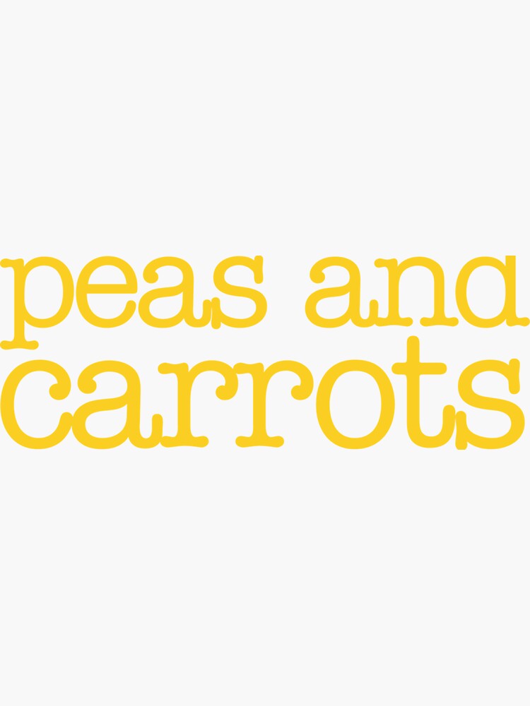 "Forrest Gump Peas And Carrots Sticker" Sticker by oirakct Redbubble