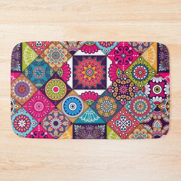 Item preview, Pink yellow and blue Portuguese tiles   designed and sold by anisbbmbrush.