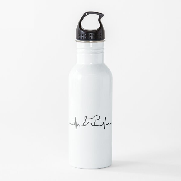 Minimalist Heartbeat Miniature Schnauzer Water Bottle