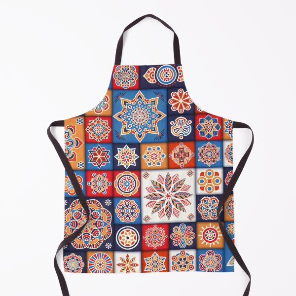 Item preview, Orange and blue Portuguese tiles   designed and sold by anisbbmbrush.