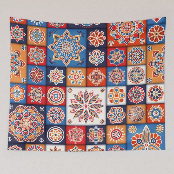 Item preview, Orange and blue Portuguese tiles designed and sold by anisbbmbrush.