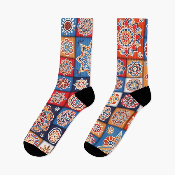 Item preview, Orange and blue Portuguese tiles designed and sold by anisbbmbrush.