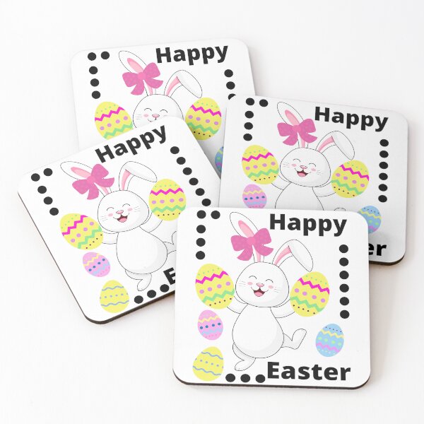 Item preview, Happy Easter, Cute Bunny with Eggs designed and sold by JRice66.