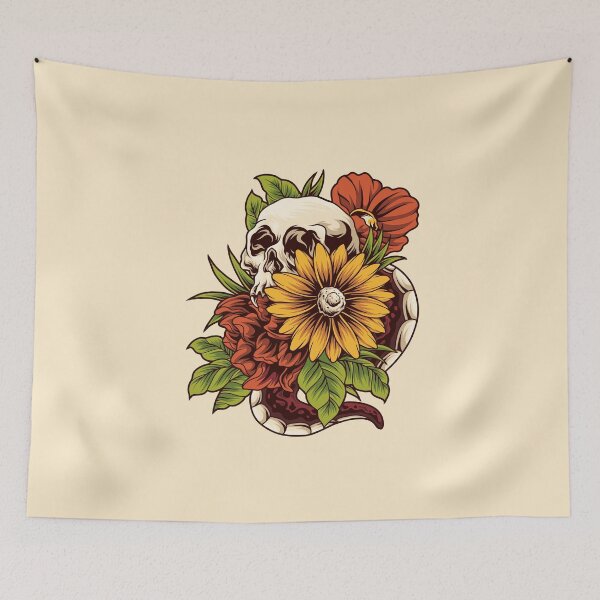 Item preview, Skull with flowers and snakes designed and sold by Proud Pro Gifts.