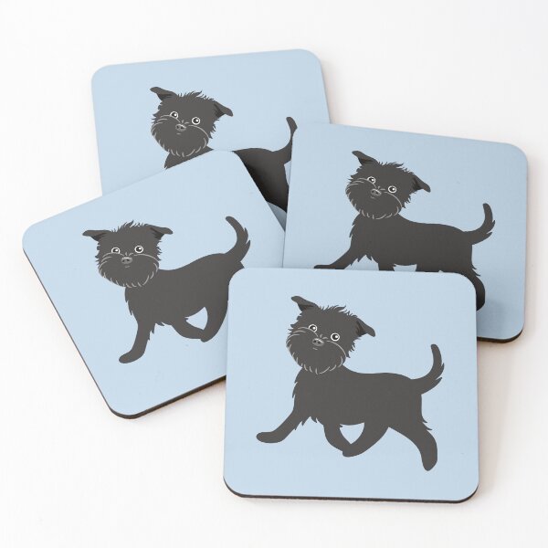 Item preview, Cute Affenpinscher Dog - Blue background designed and sold by Lulupainting.
