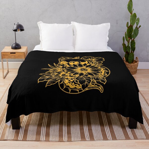 Item preview, Yellow skull with flowers and snakes silhouette designed and sold by Proud Pro Gifts.