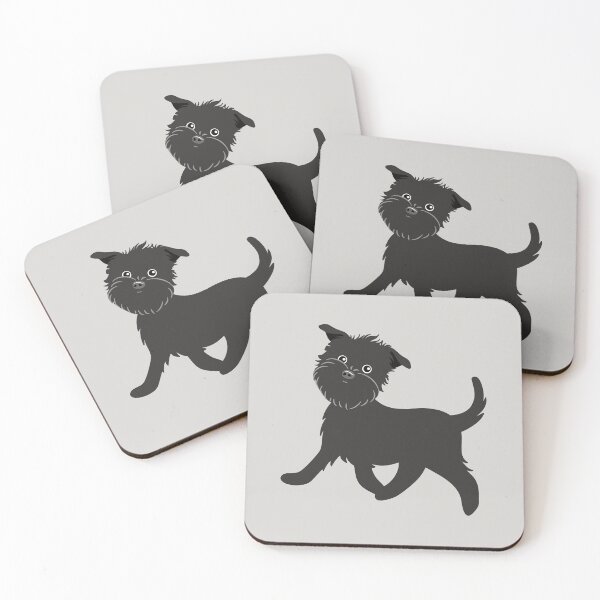 Item preview, Cute Affenpinscher Dog - Gray background designed and sold by Lulupainting.