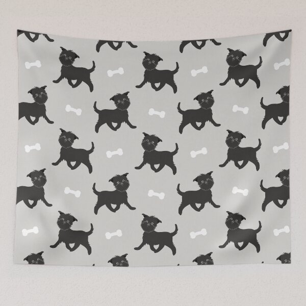 Item preview, Cute Affenpinscher Dog - Gray background designed and sold by Lulupainting.