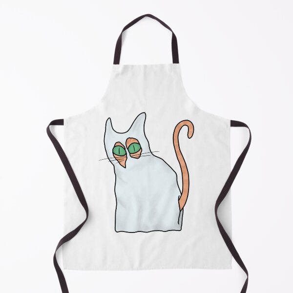 Item preview, Ghost Ginger Cat with Green Eyes, Huge Whiskers and a sheet designed and sold by marie-inks.