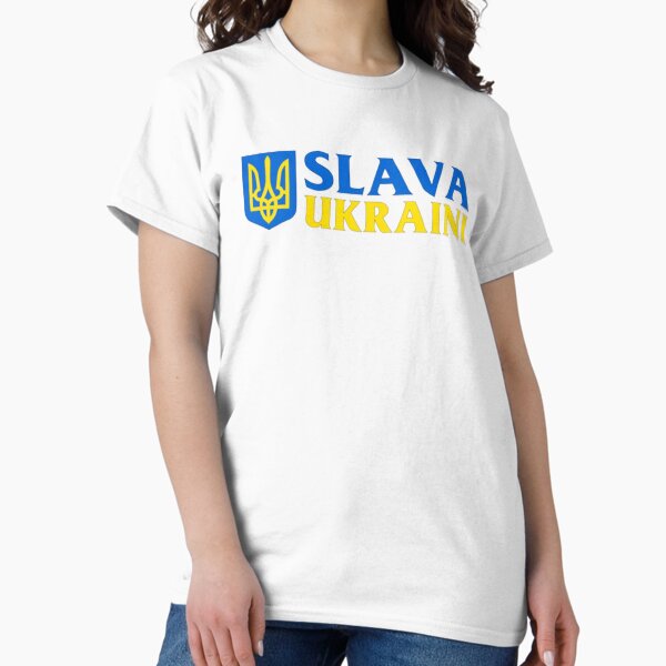Vista previa del artículo con la obra «Slava Ukraini bandera de Ucrania slava ukrayini», diseñado y vendido por DavidsonHello.
