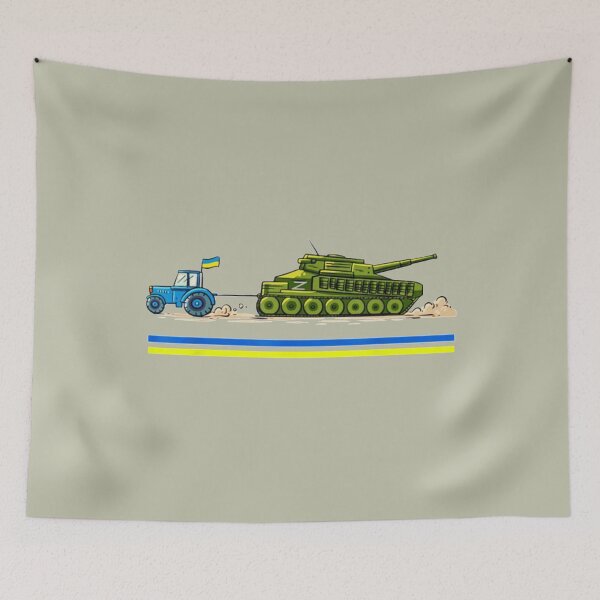 Item preview, Ukrainian Farmer Steals Tank Ukraine Flag Support Ukrainians designed and sold by DavidsonHello.