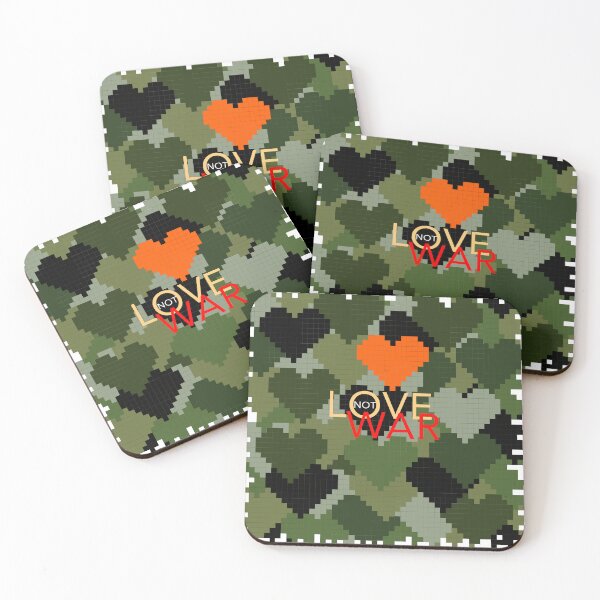 Item preview, Love Not War Camo Green Heart designed and sold by mcgee56.