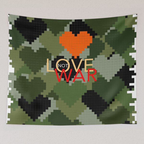 Item preview, Love Not War Camo Green Heart designed and sold by mcgee56.