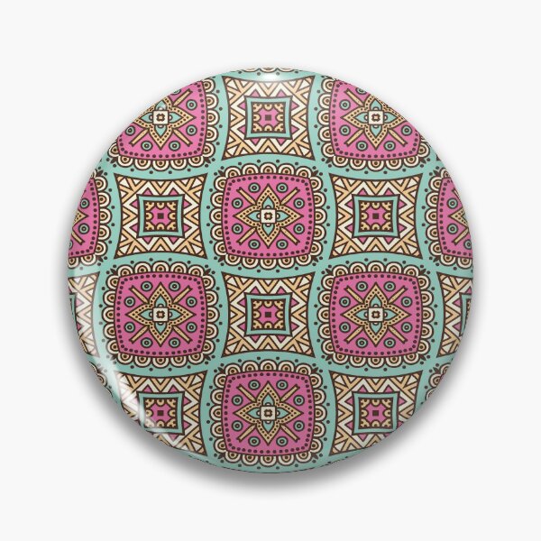 Item preview,  Colorful brown pink and green  Traditional  Portuguese tile designed and sold by anisbbmbrush.