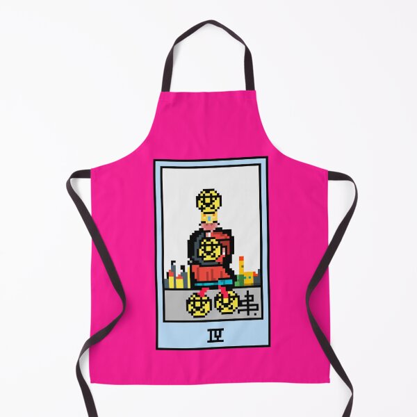 Item preview, Wait, is this pixel art tarot? Pink - Minor Arcana 'Four of Pentacles' (Design for T-shirt, stickers and other accessories) designed and sold by Pixel Waite.