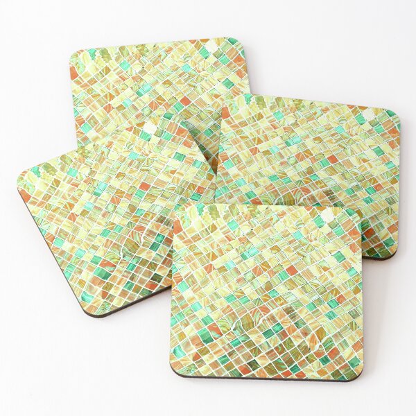 Item preview, Colorful yellow, orange, ocean green marble mosaic texture designed and sold by fowons.