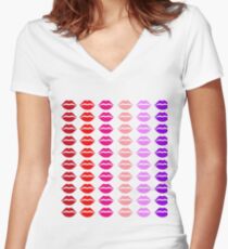 Lippen, Lippen, Lippen Shirt mit V-Ausschnitt