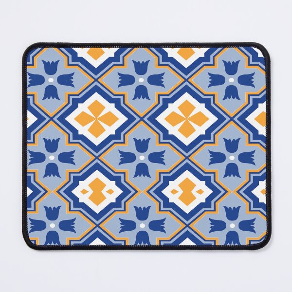 Item preview, Antique Blue Azulejo Tile Floral Pattern  designed and sold by anisbbmbrush.