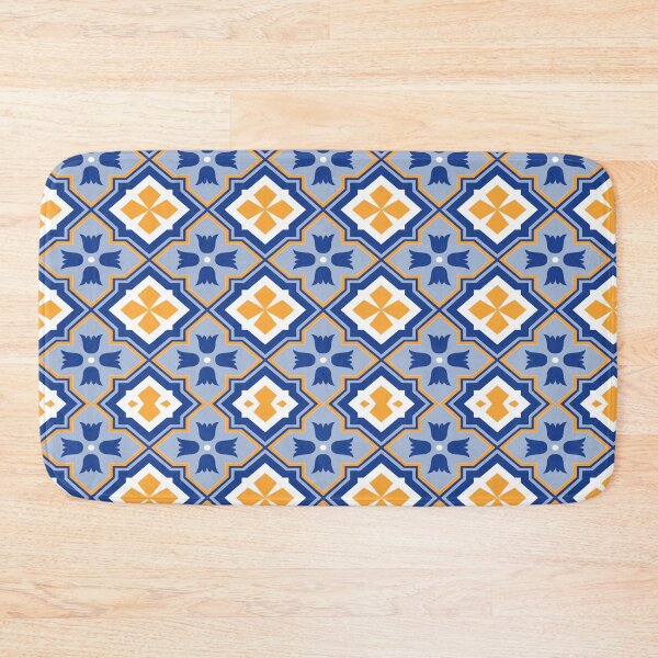 Item preview, Antique Blue Azulejo Tile Floral Pattern  designed and sold by anisbbmbrush.