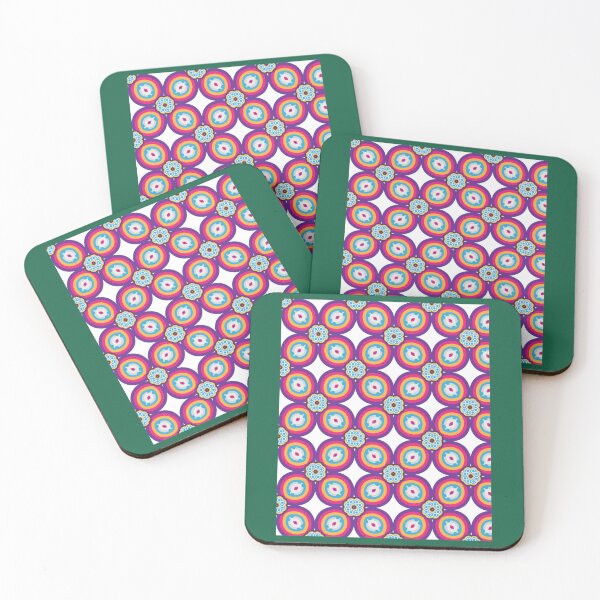 Item preview, bunte Kunterbunt abstrakte Ringe nahtlose wiederholen Muster Grafik  designed and sold by Countercurre.