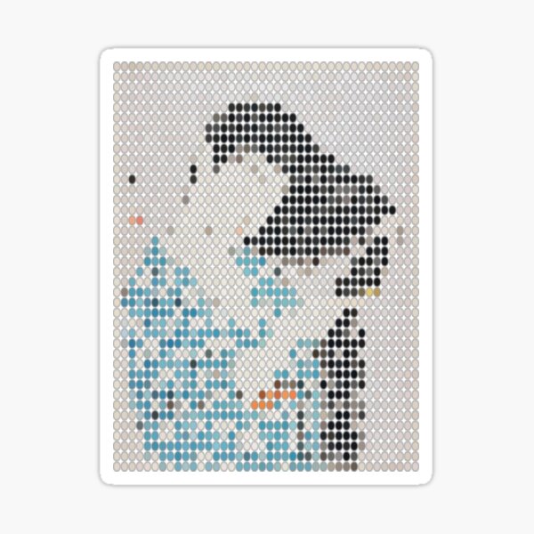 Pixelate long hair asian lady Sticker