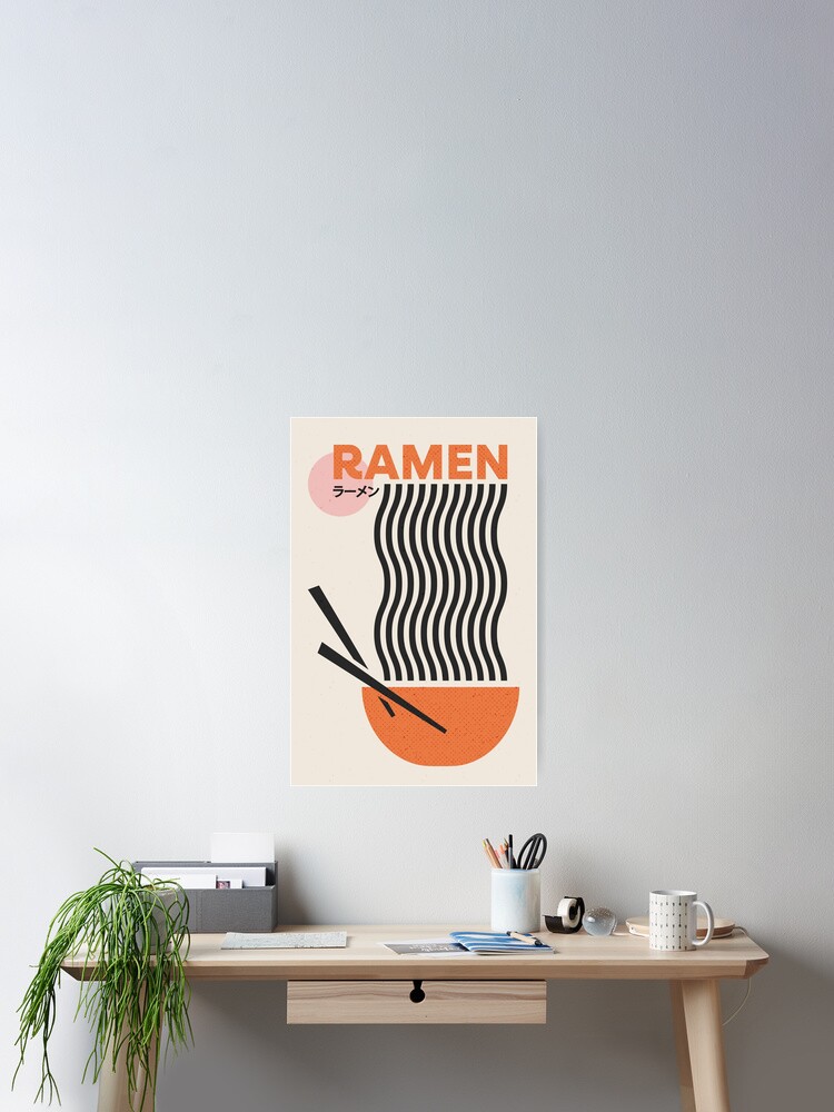Thumbnail 1 of 3, Poster, Ramen Japanese Food Retro Minimalist Mid Century Modern Poster designed and sold by enricadenicola.