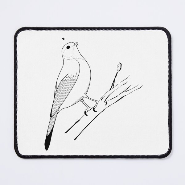 Item preview, Blue Tit Bird on a Branch Lines Only Little Heart designed and sold by marie-inks.