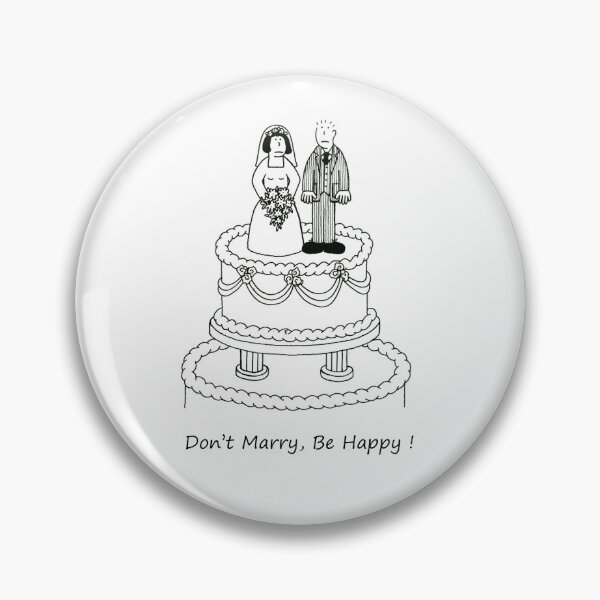 Item preview, Don't Marry Be Happy Cartoon Couple on a Cake designed and sold by KateTaylor.