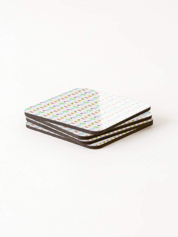 Thumbnail 4 of 5, Coasters (Set of 4), Cats Playing Pattern | Cute Kitty Pattern designed and sold by Getchell-Design.