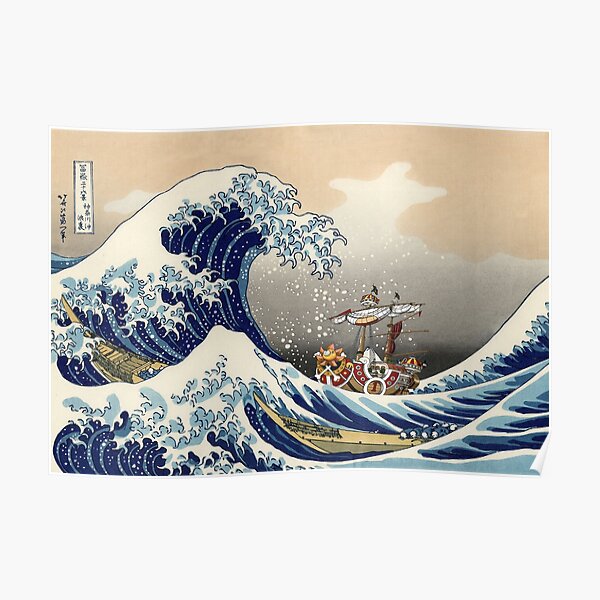 Große Welle von Kanagawa Das sonnige Poster
