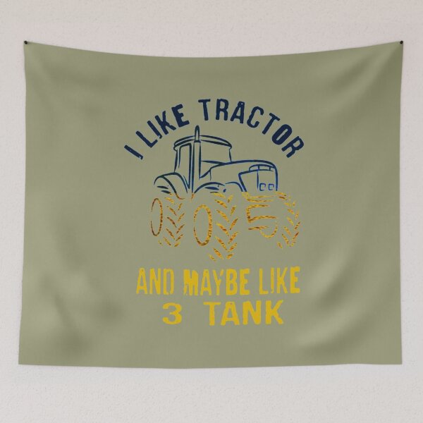 Item preview, I LIKE TRACTOR AND MAYBE LIKE 3 TANK ukraine meme designed and sold by DavidsonHello.