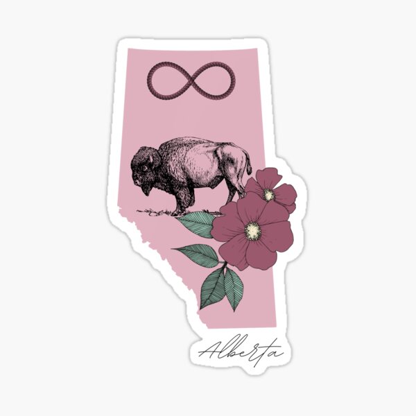 Item preview, Alberta Wild Rose Buffalo Metis Indigenous  designed and sold by LetterheadShop.
