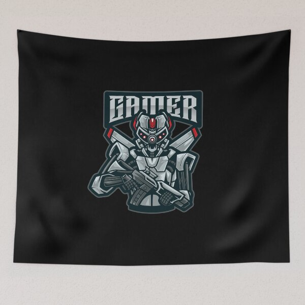 Item preview, Gamer with Armed Mecha Warrior designed and sold by PRIVARSHU.