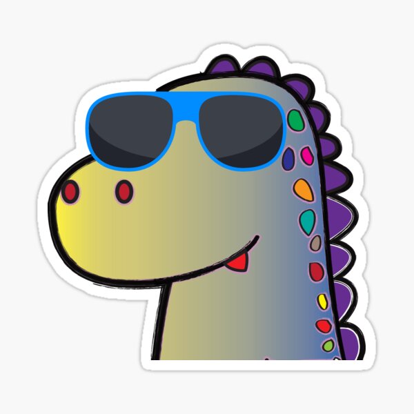 Easter Bunnysaurus T Rex Sunglasses Yellow/Blue Sticker