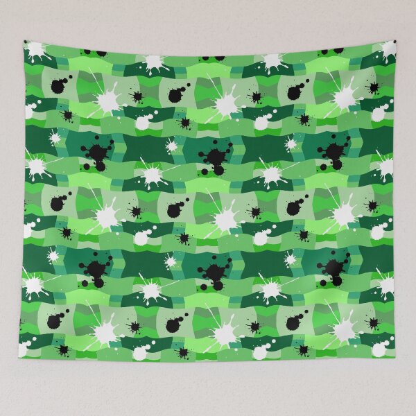 Item preview, Green Camouflage with Black and White Ink Spots Pattern designed and sold by quinellie.