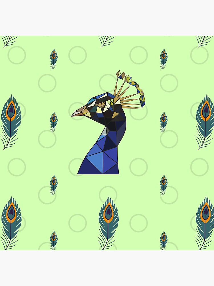 Thumbnail 4 of 4, Clock, Peacock Pattern design designed and sold by JiggsFashion.