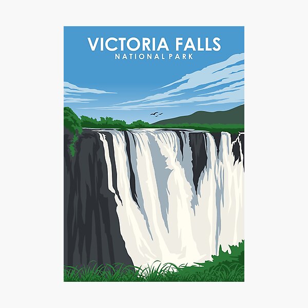 Item preview, Victoria Falls National Park Zambia Africa Travel Poster designed and sold by Stadify.