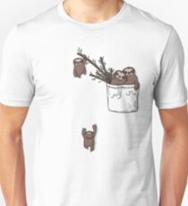 Pocket Sloth Family Unisex T-Shirt